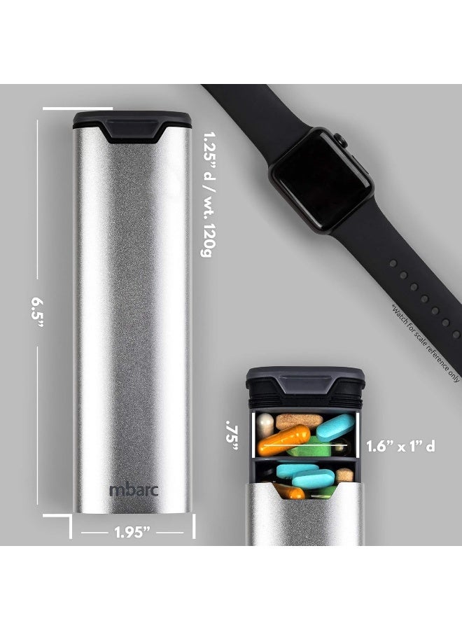 HIGHERHUMAN 7 Day Weekly Pill Organizer 2.0 - Premium Stylish Aluminum and Wood Large Capacity Pill Box for Supplements, Pills, Vitamins and Medication - Image 5